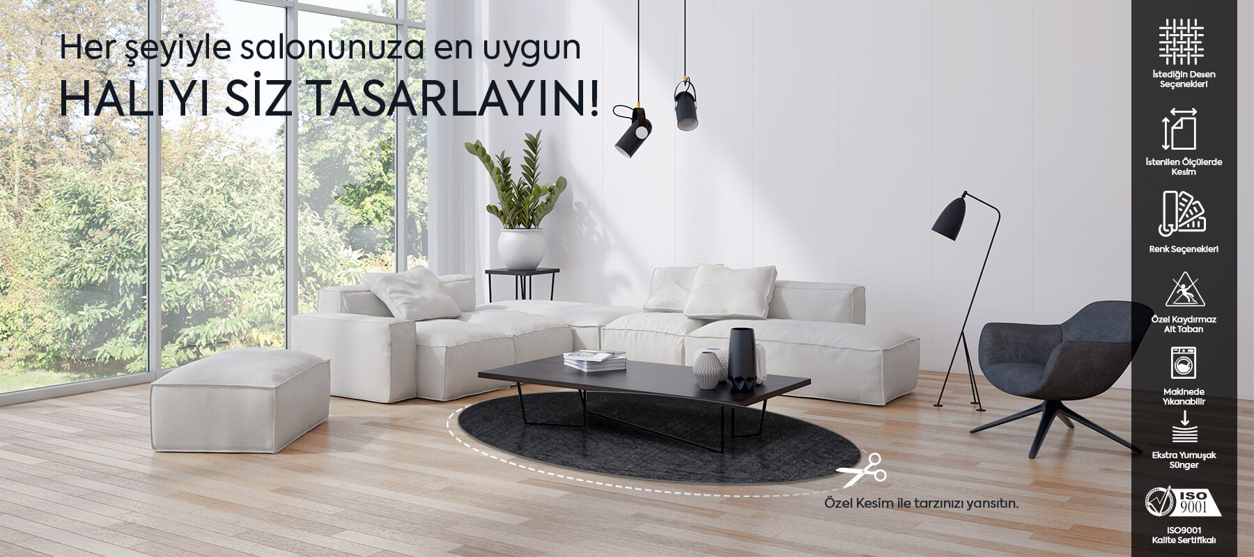 Özel Ölçü Salon Halısı Kendin Tasarla