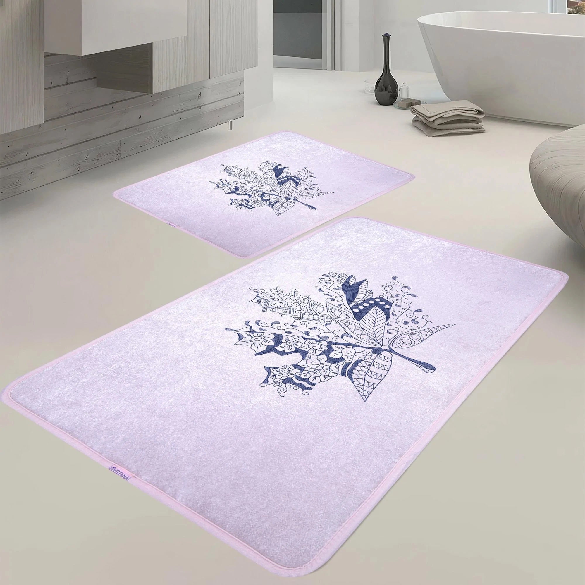 Veldena Çınar Yaprağı 2li Banyo Paspas Takımı