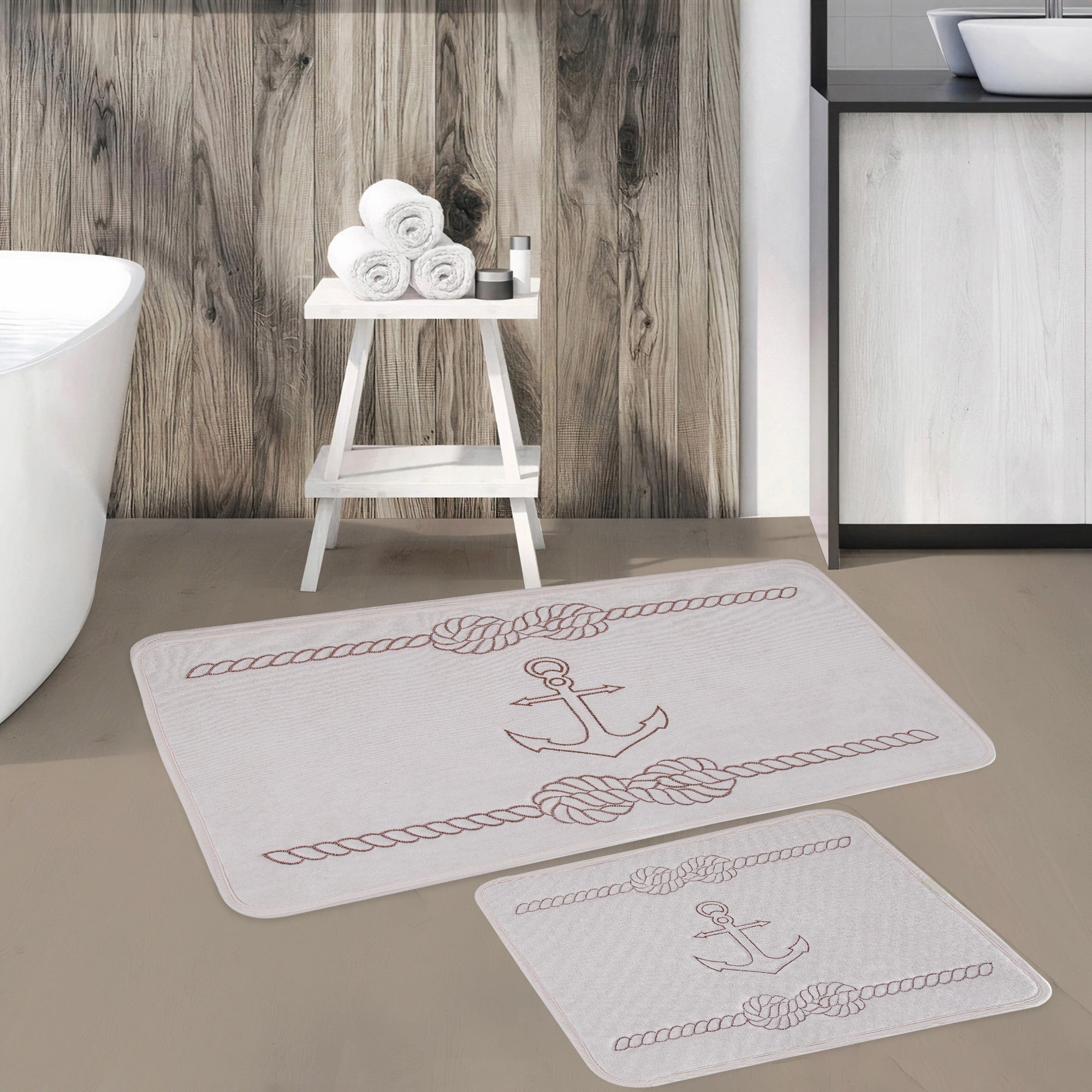 Veldena Denizci Desen 2li Banyo Paspas Takımı