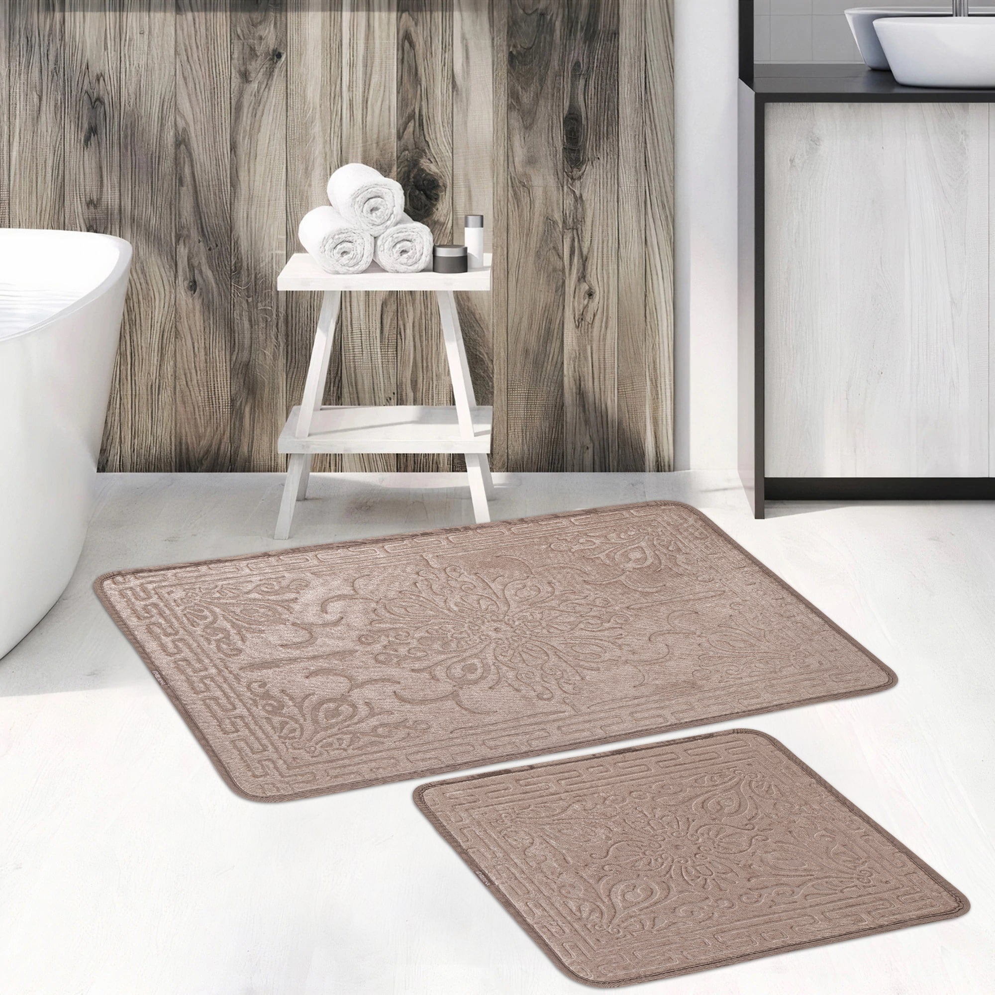 Veldena Geleneksel Baskı 2li Banyo Paspas Takımı