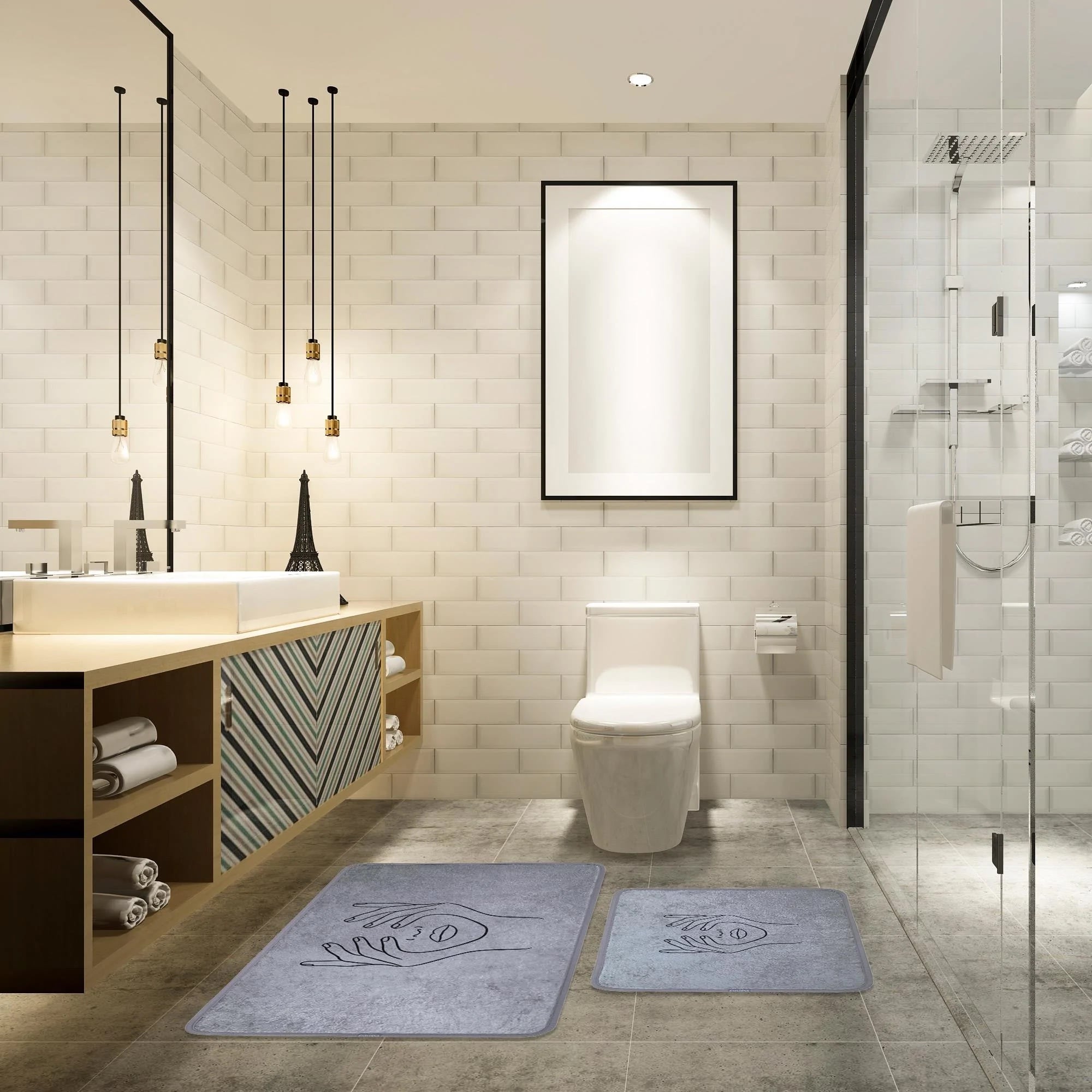 Veldena Gizli Yüz 2li Banyo Paspas Takımı