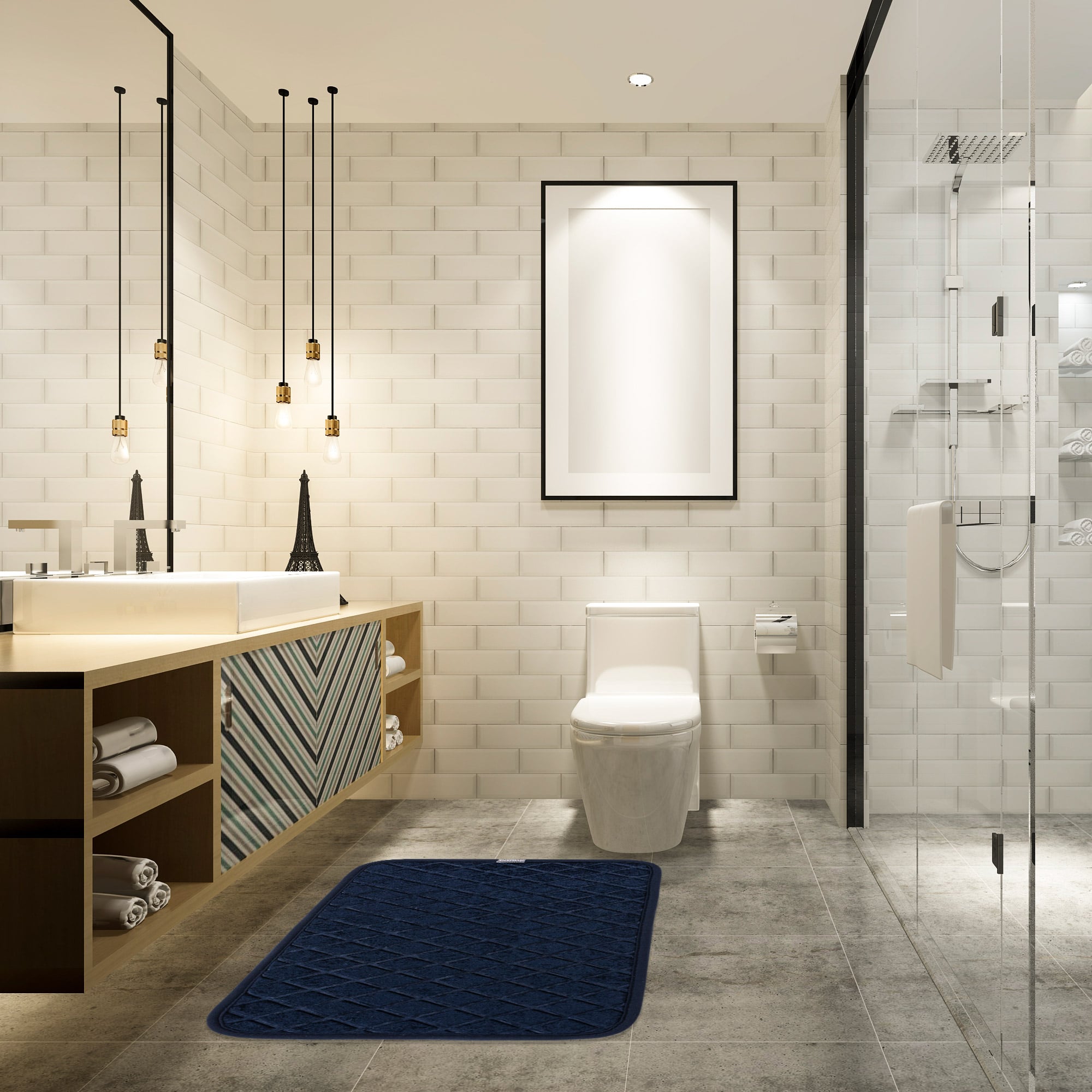 Veldena Karo Baskı 2li Banyo Paspas Takımı