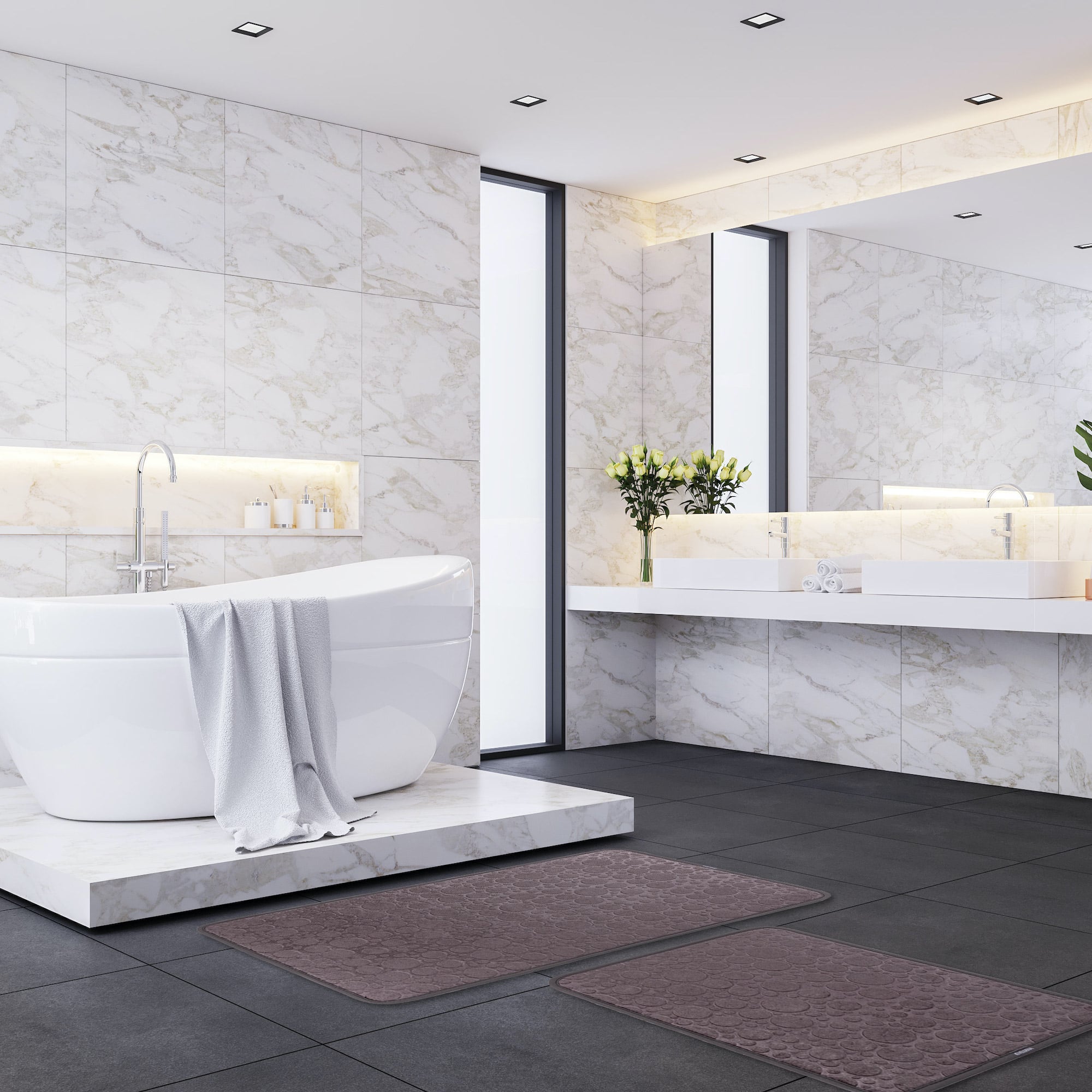 Veldena Küre Baskı 2li Banyo Paspas Takımı