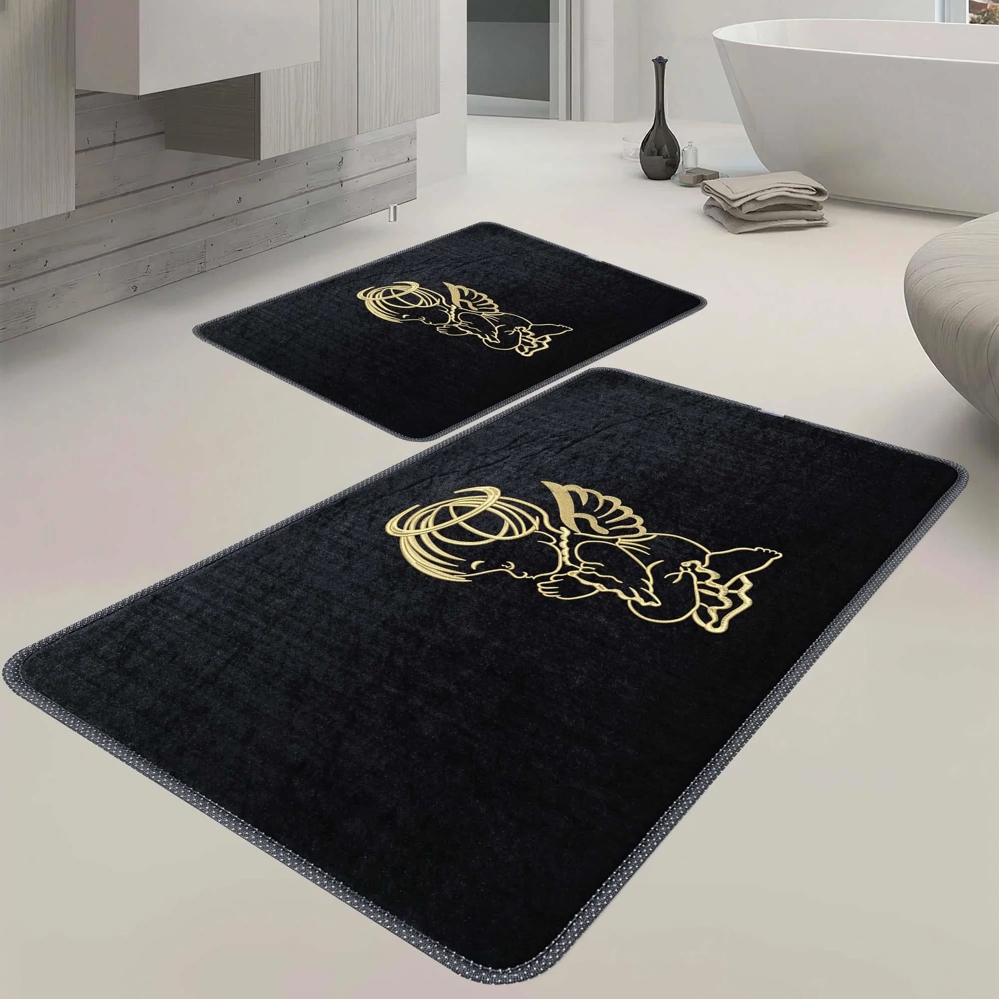 Veldena Melek Desen 2li Banyo Paspas Takımı