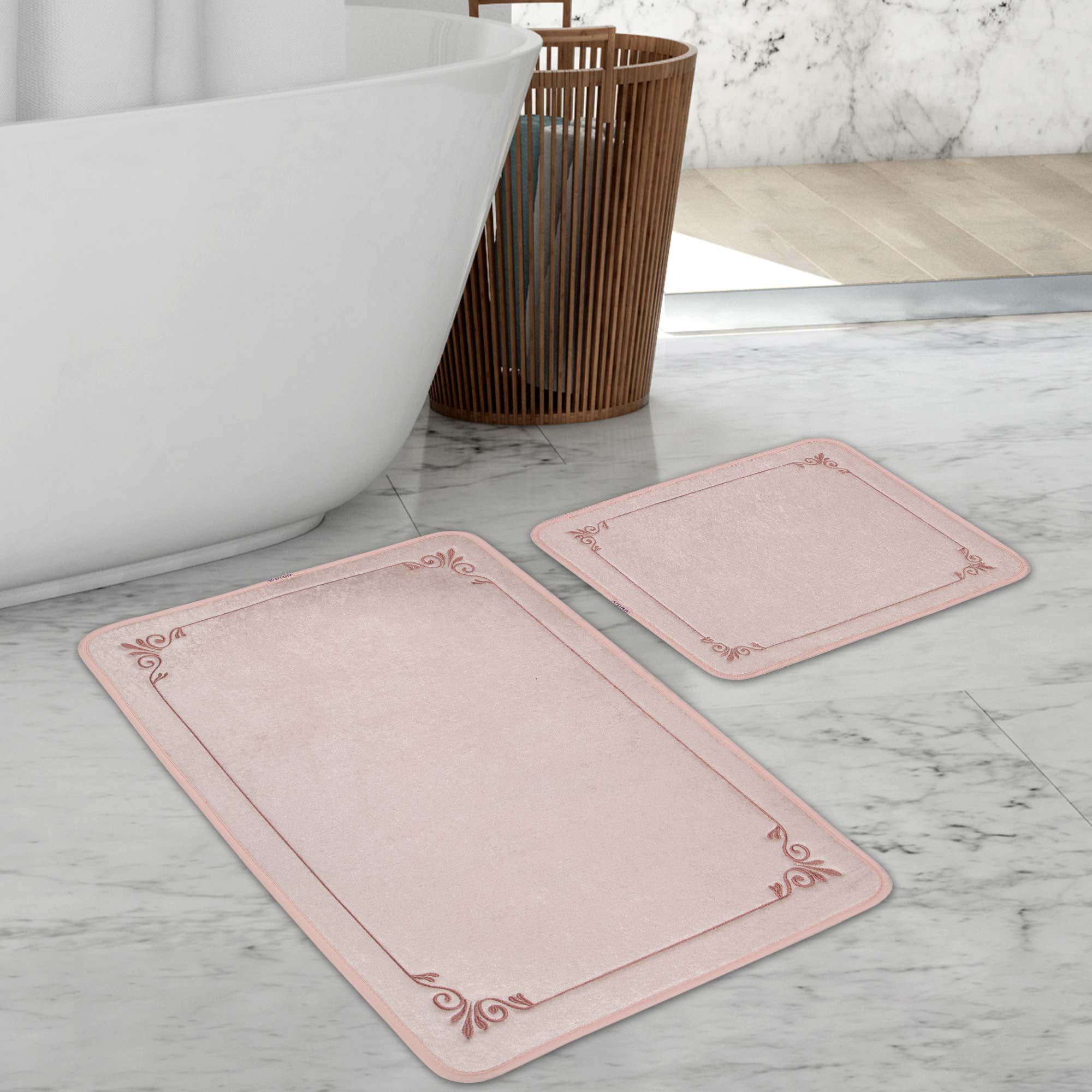 Veldena Zarif Desen 2li Banyo Paspas Takımı