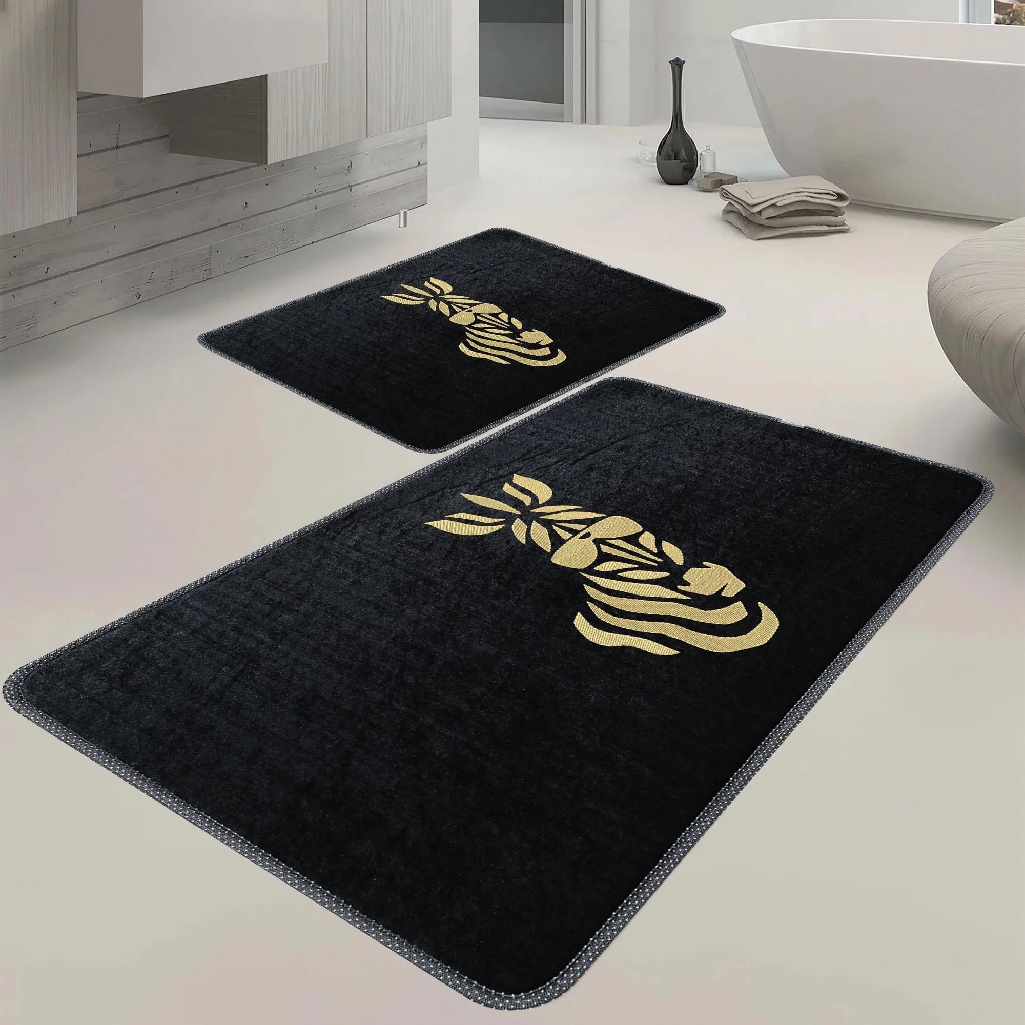 Veldena Zebra Desen 2li Banyo Paspas Takımı