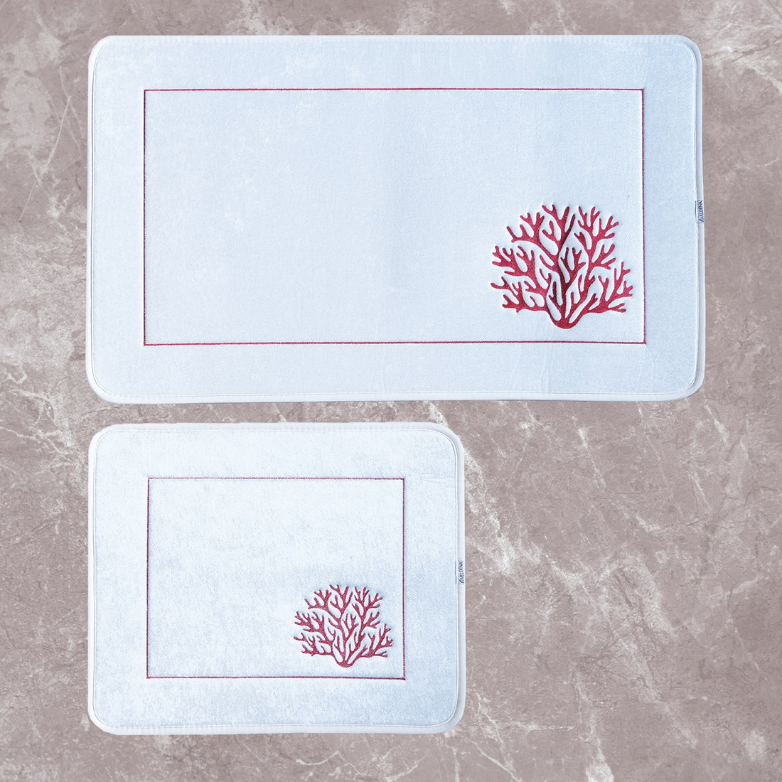 Veldena Mercan Desen 2li Banyo Paspas Takımı