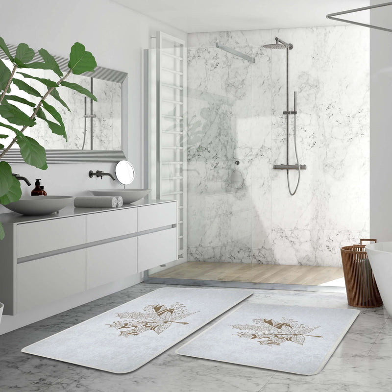 Veldena Çınar Yaprağı 2li Banyo Paspas Takımı