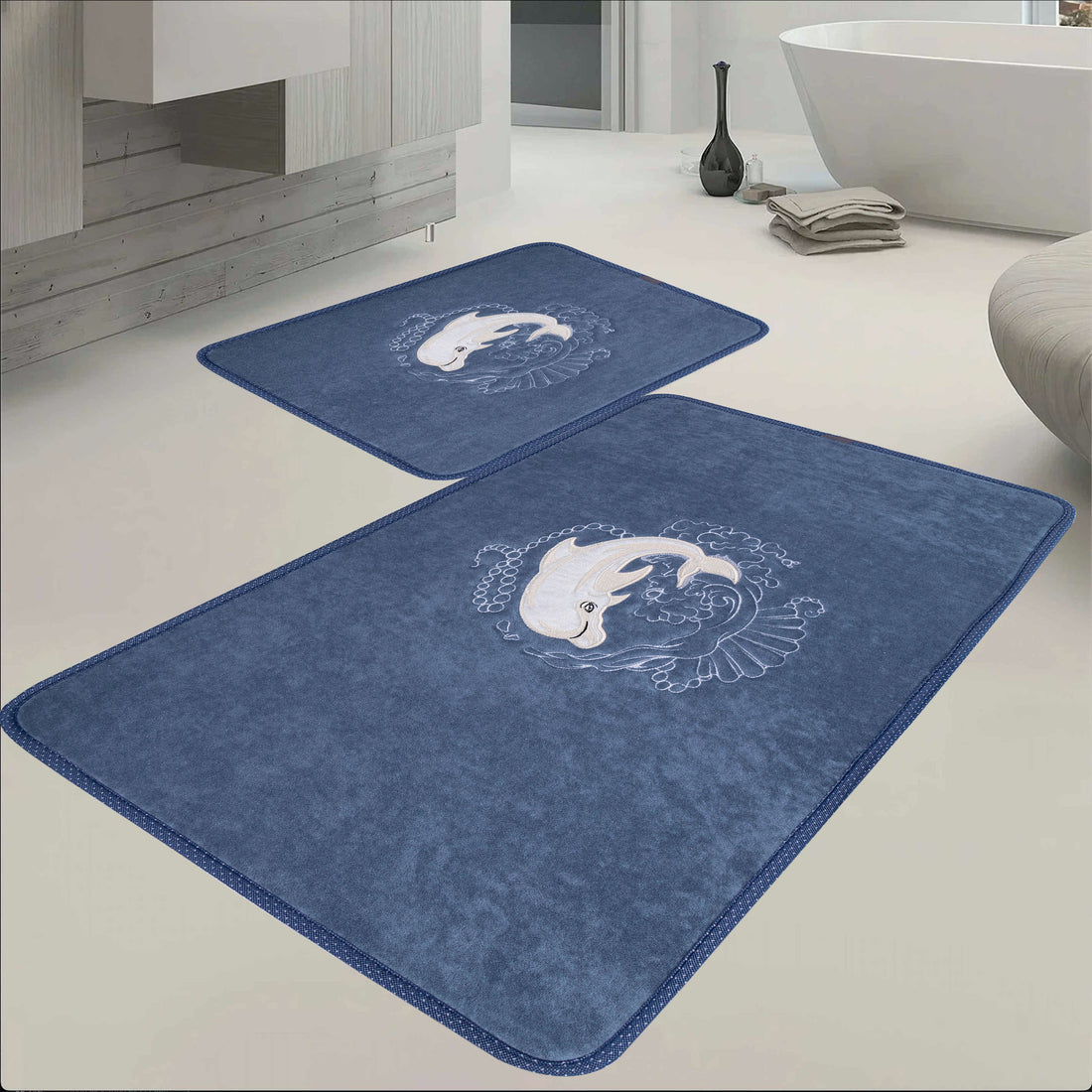 Veldena İncili Yunus 2li Banyo Paspas Takımı