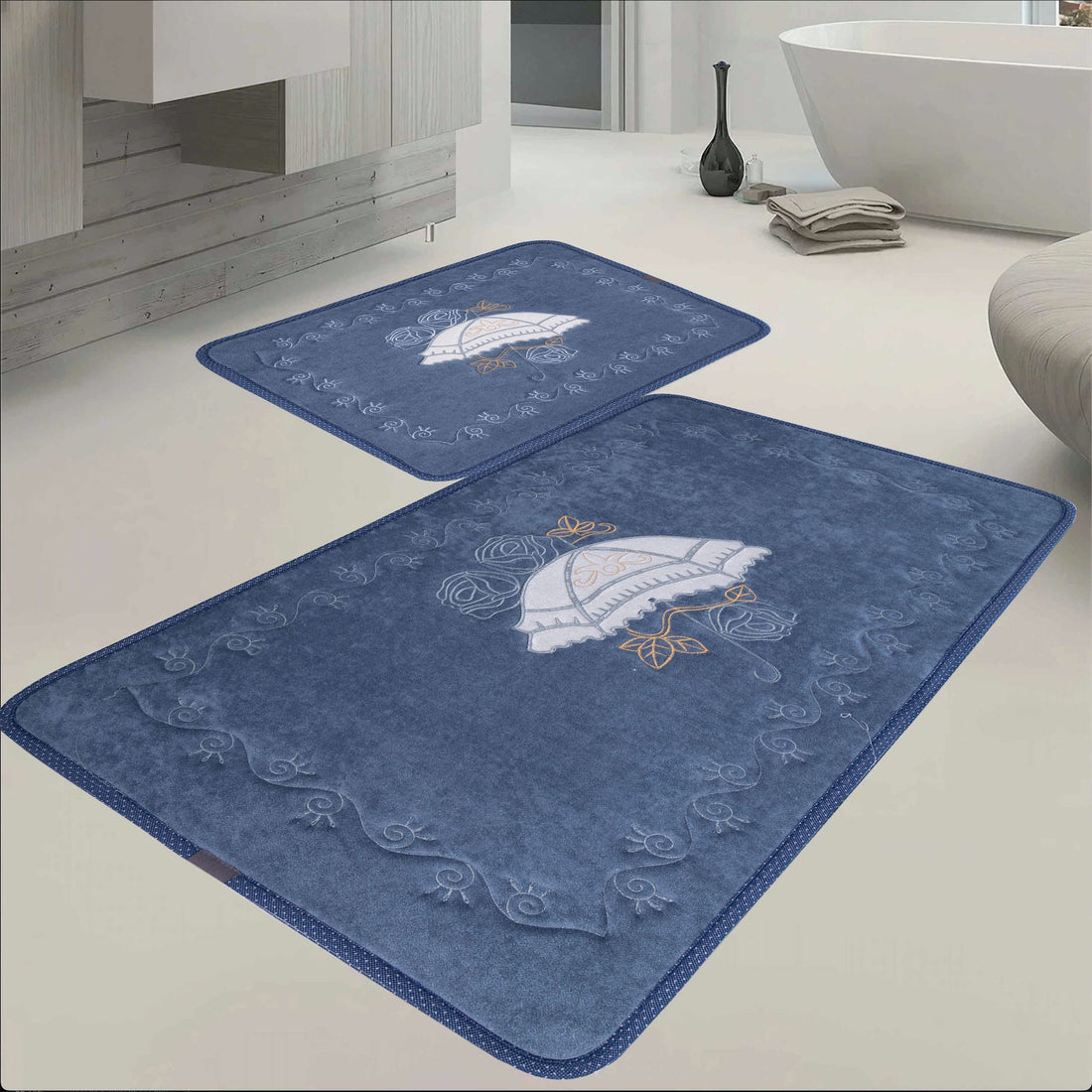 Veldena Şemsiye Desen 2li Banyo Paspas Takımı