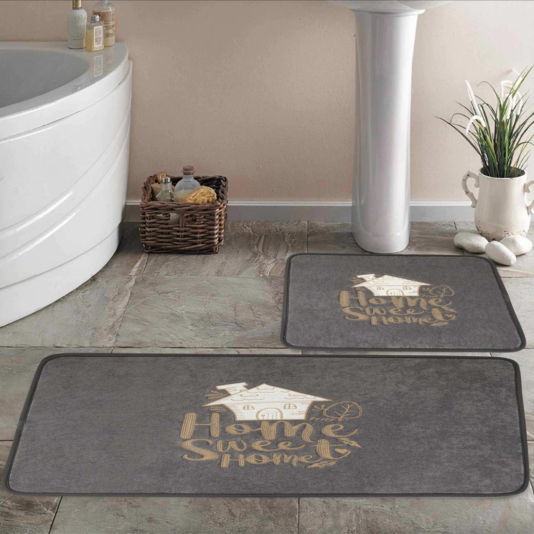 Veldena Sweet Home 2li Banyo Paspas Takımı