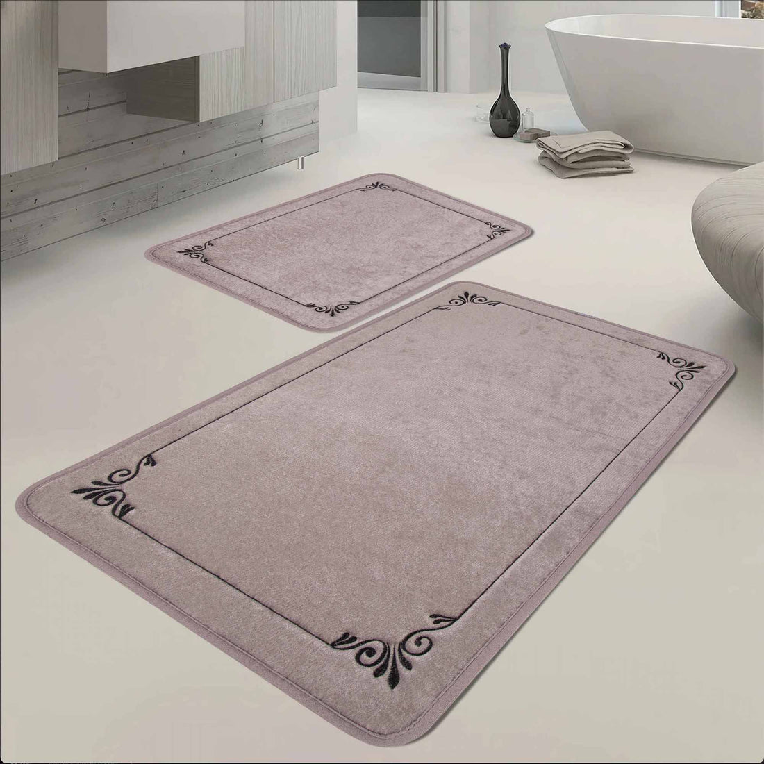 Veldena Zarif Desen 2li Banyo Paspas Takımı