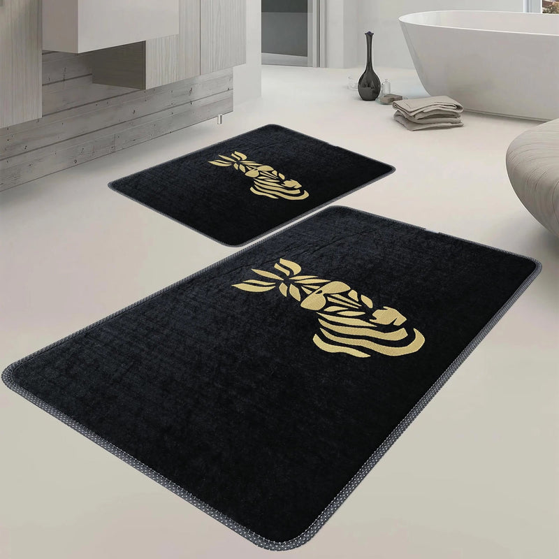 Veldena Zebra Desen 2li Banyo Paspas Takımı